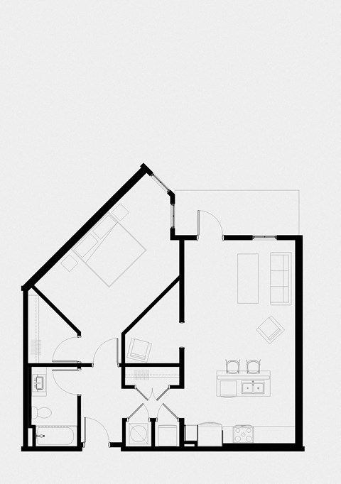 A black and white floor plan of a house with multiple rooms.